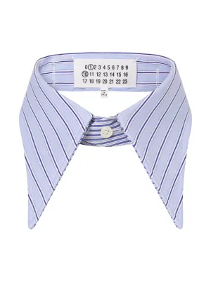 Pointy Cotton Collar - Light Blue with Stripes