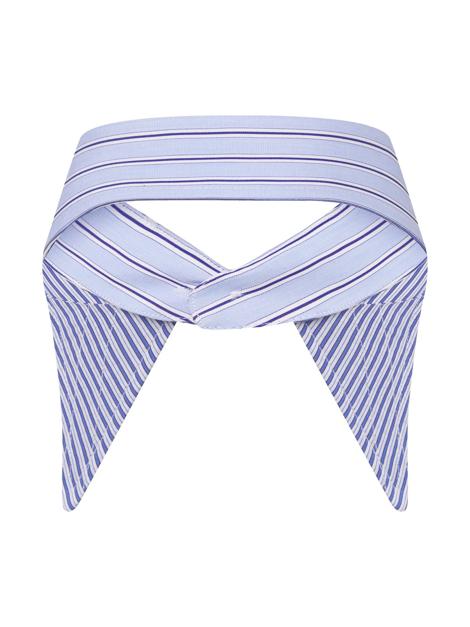 Pointy Cotton Collar - Light Blue with Stripes