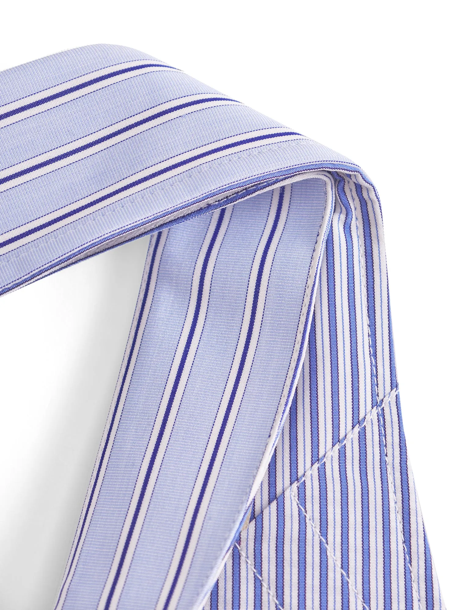 Pointy Cotton Collar - Light Blue with Stripes