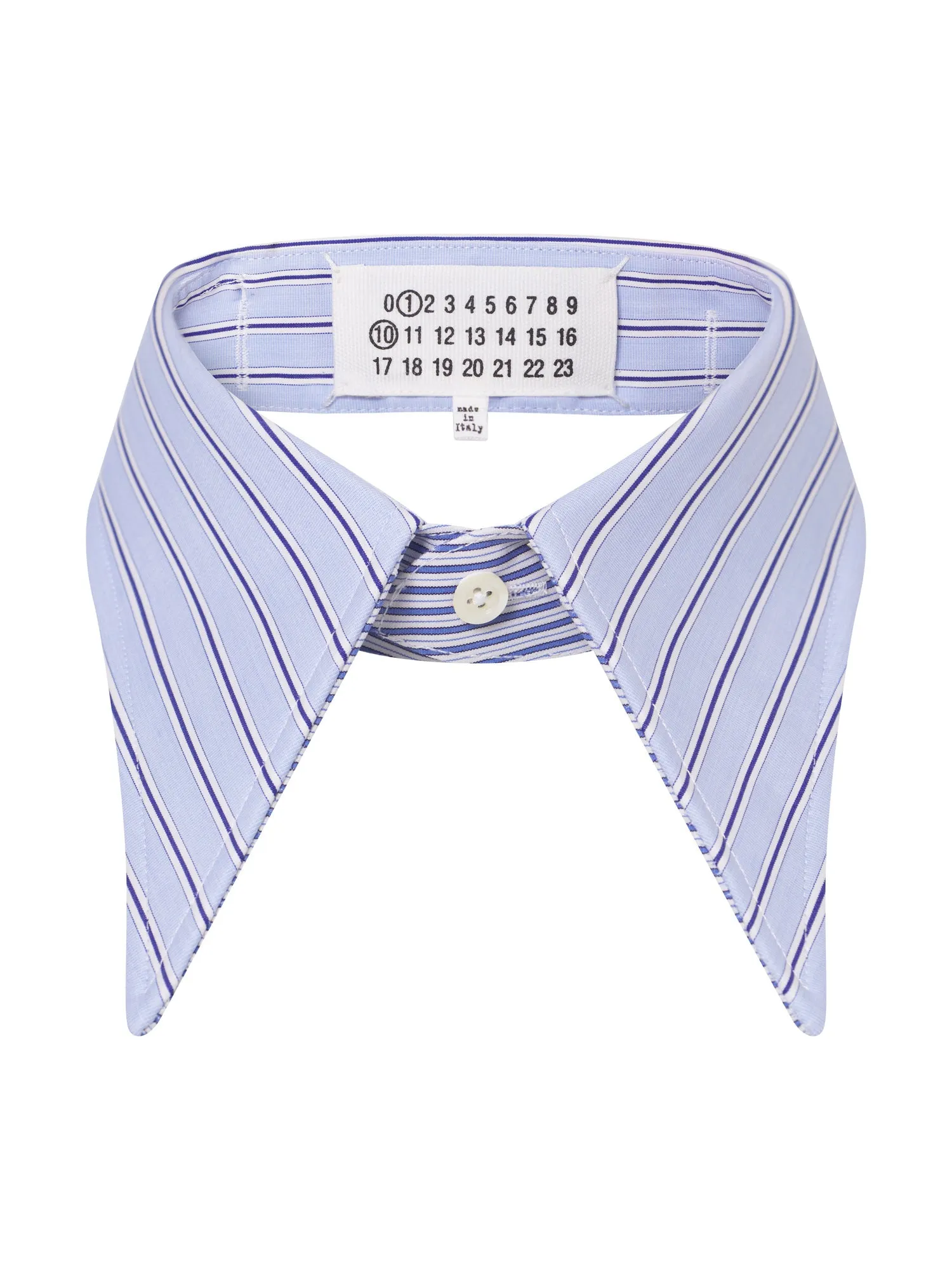 Pointy Cotton Collar - Light Blue with Stripes