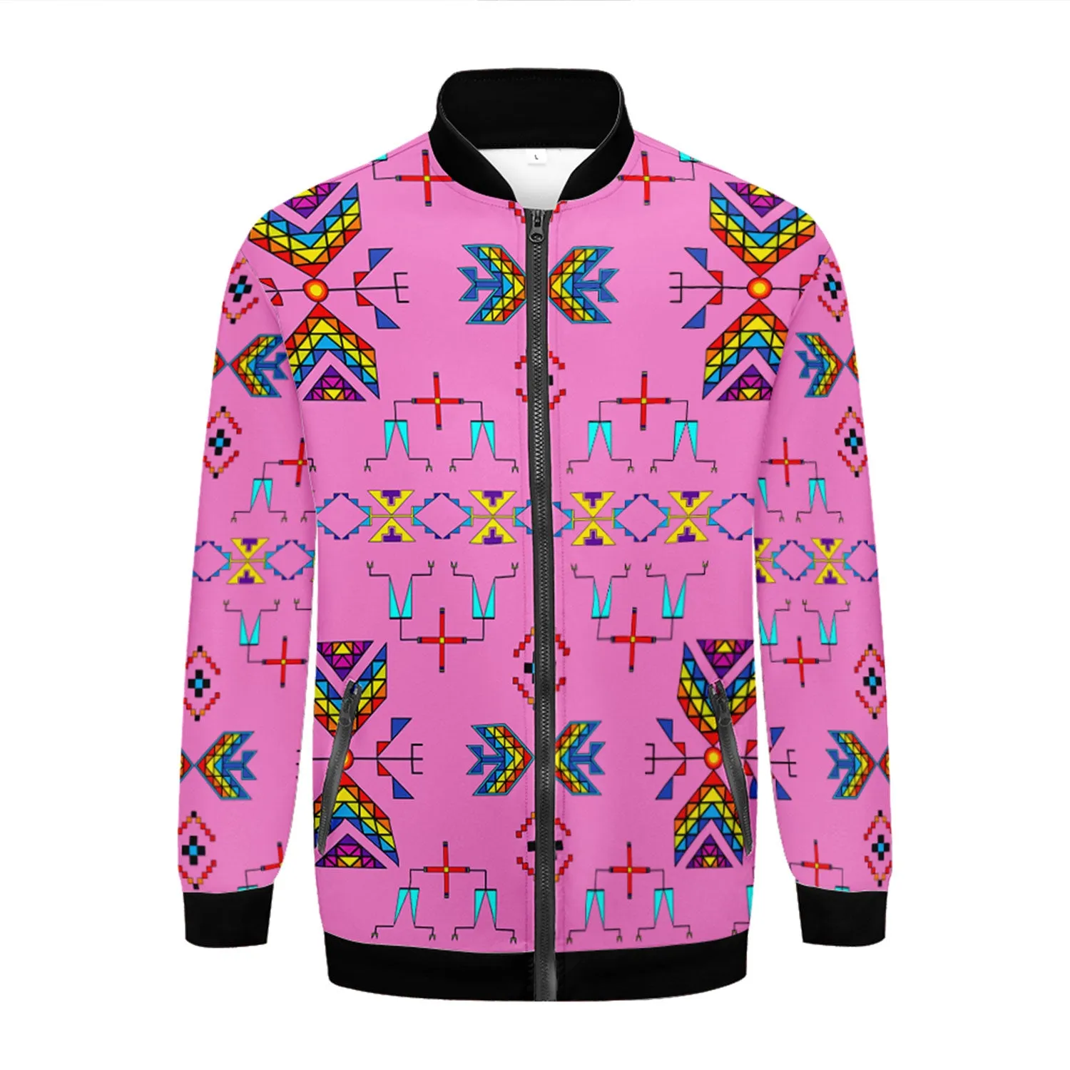 Rainy Chief Rainbow Blush Zippered Collared Lightweight Jacket