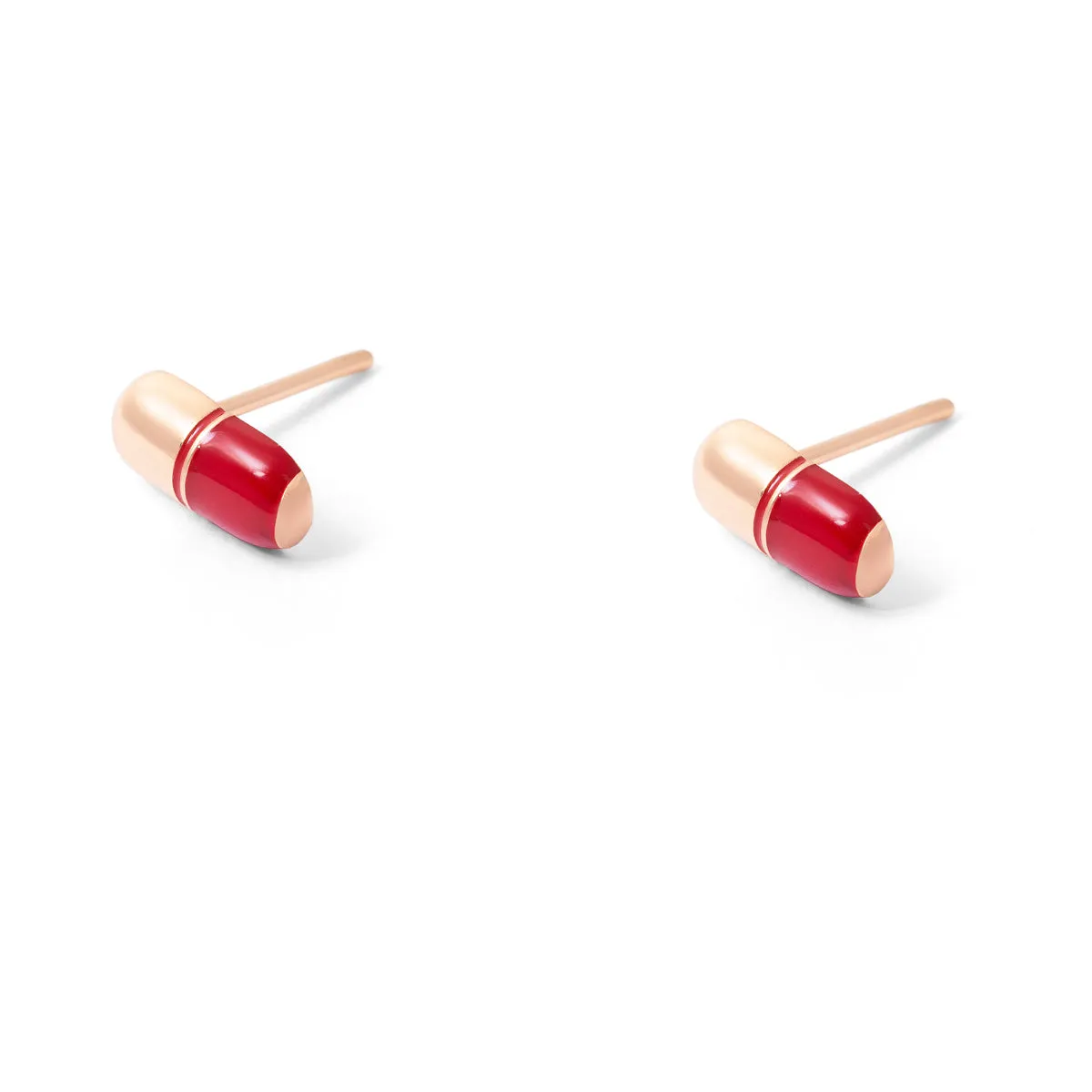 Red Capsule Stud Earring