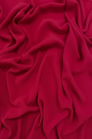 Red Triacetate Lightweight Matte Crepe