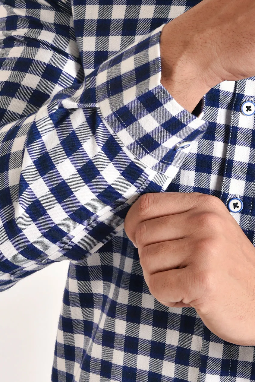 Royal Blue Gingham Check Shirt