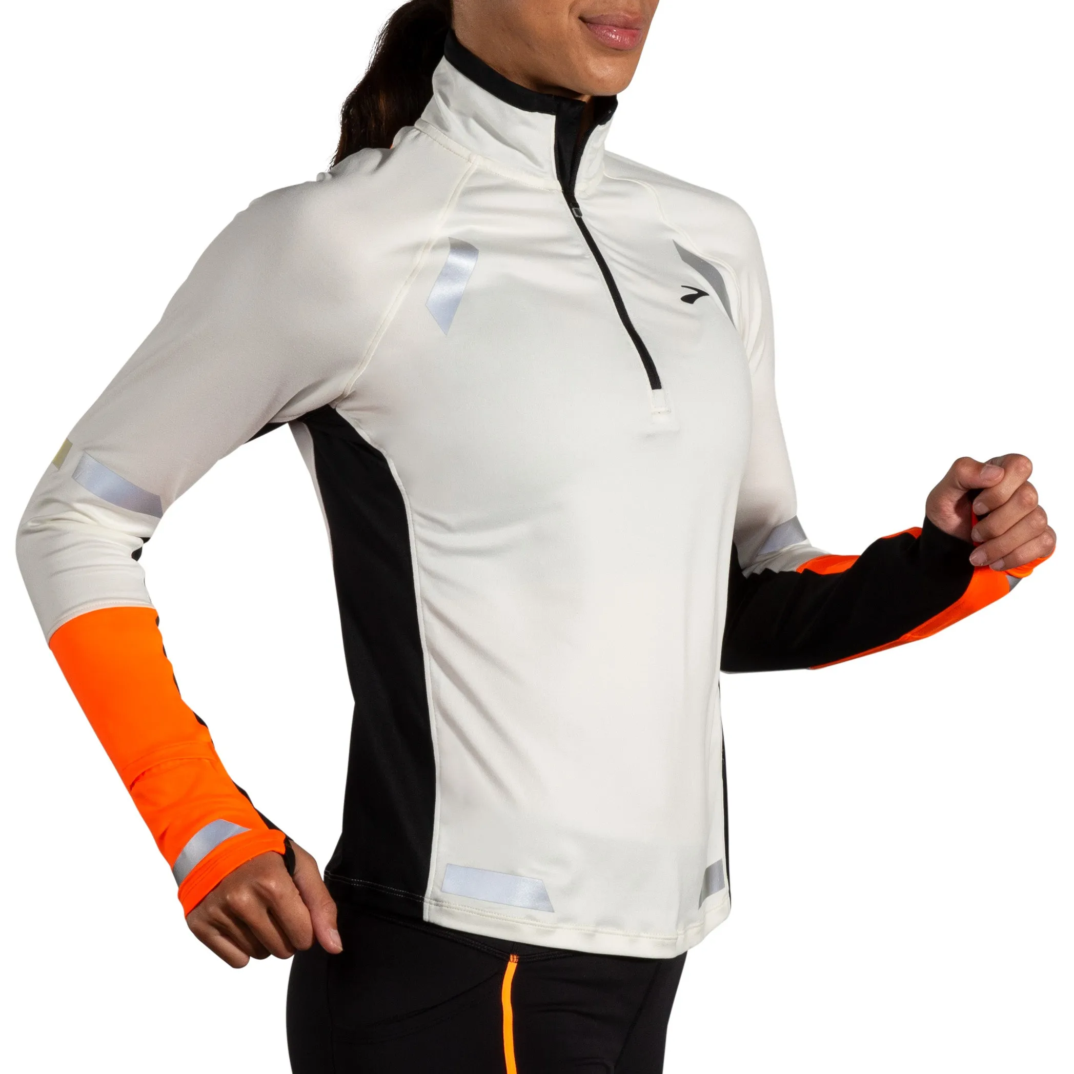 Run Visible 1/2 Zip 2.0 W | Ecru/Fluoro Flash/Black