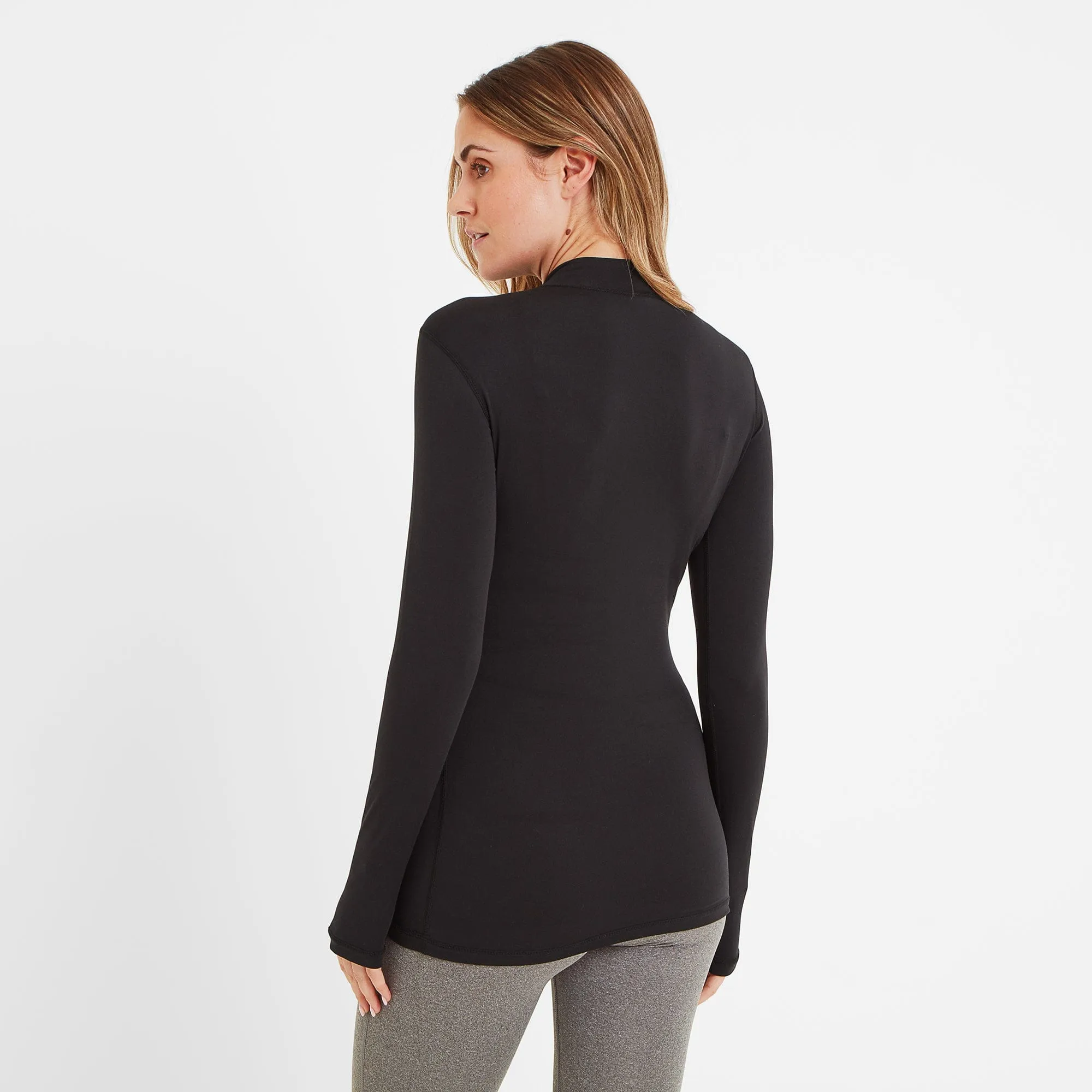 Snowdon Womens Thermal Base Layer Quarter Zip - Black