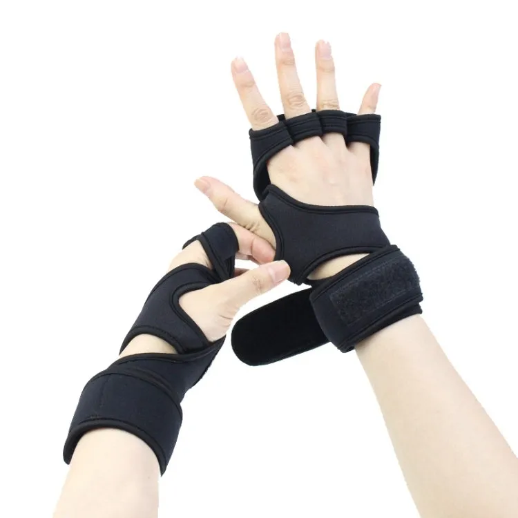 Sports Riding Gloves Silicone pull-up Exercise Gloves, Size:M(Reinforced Black)