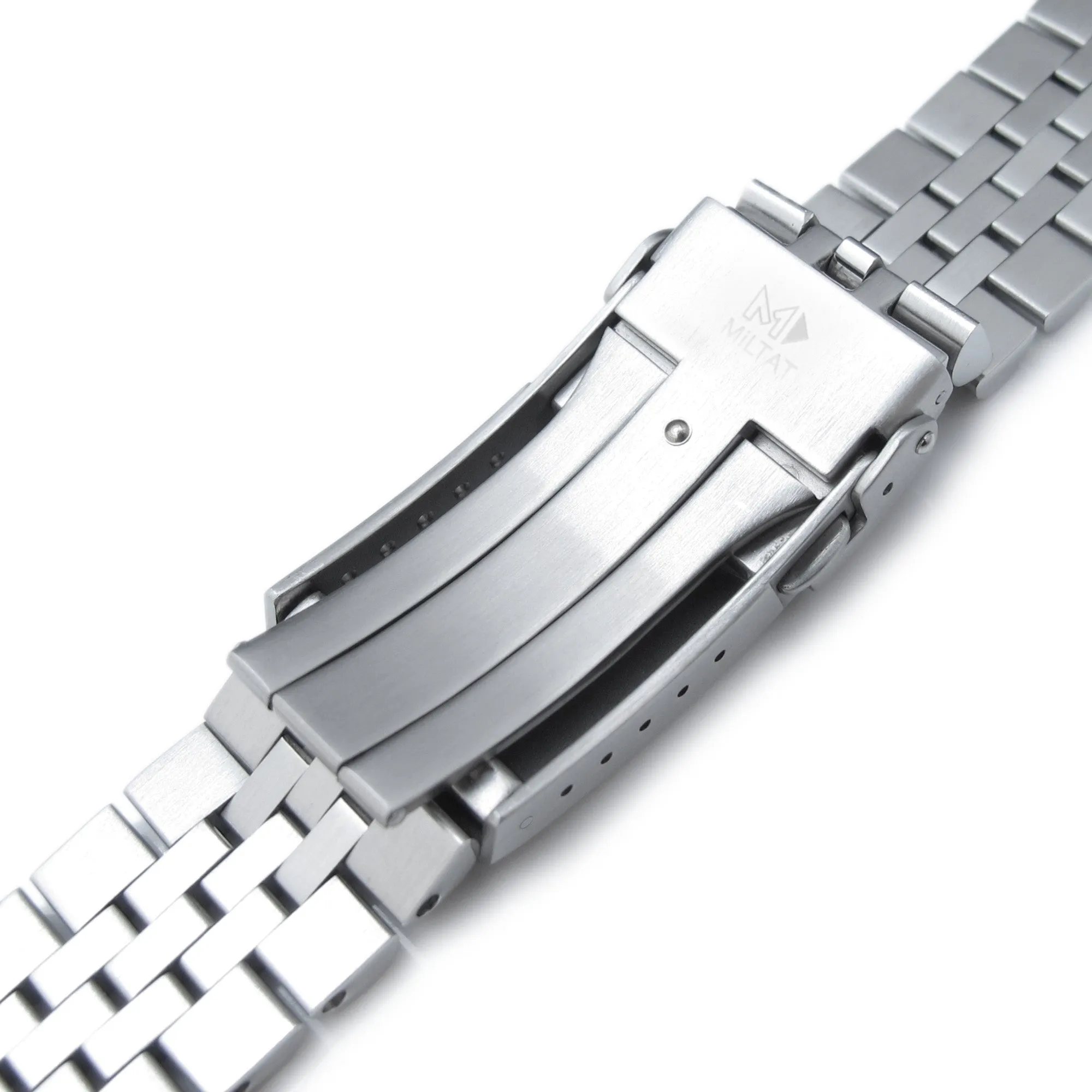 Super-J Louis JUB for Seiko 5 Sports GMT V-Clasp, Brushed with Polished Center