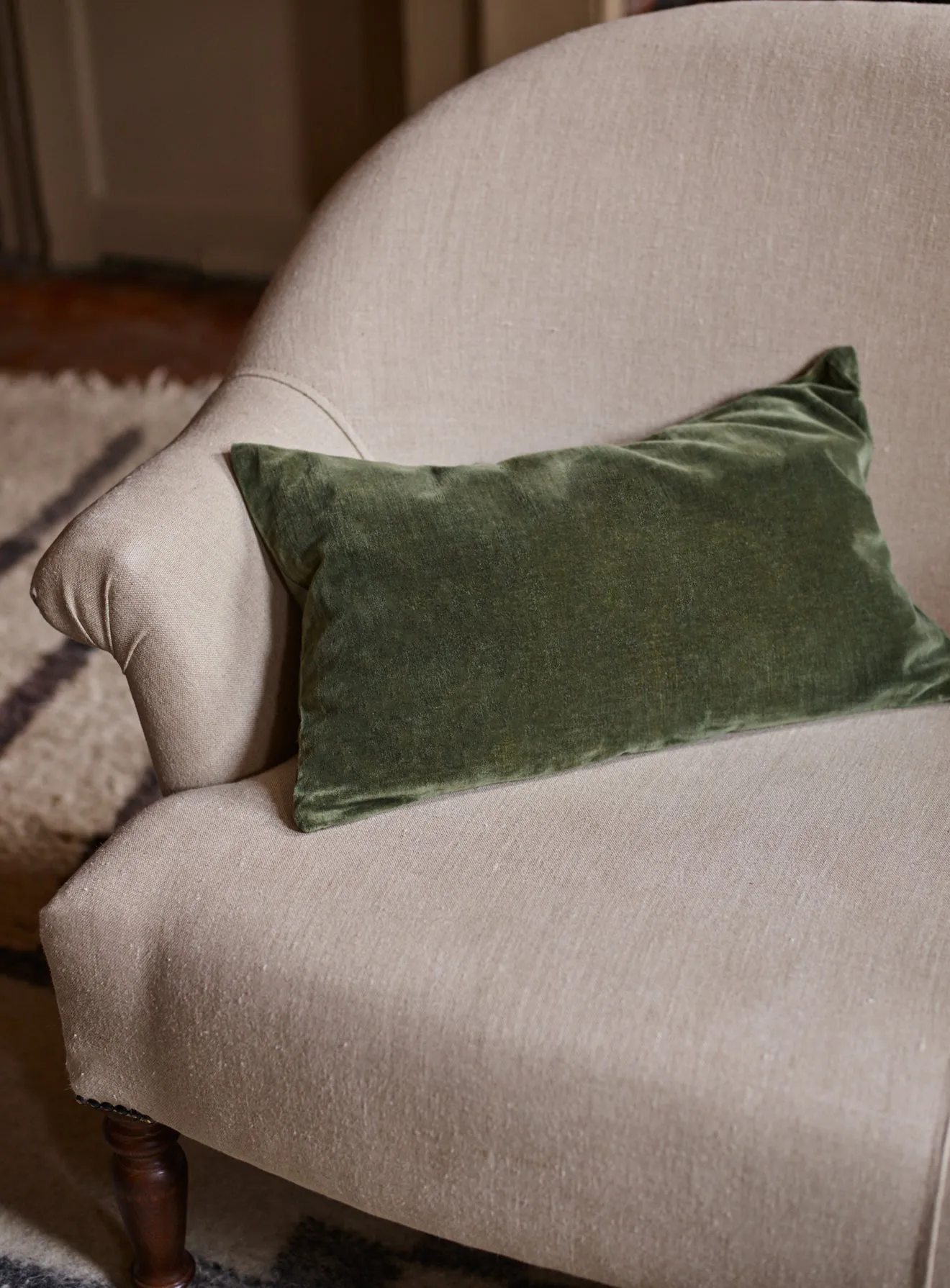 Velvet Cushion, Fern